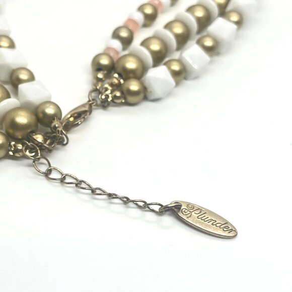 PLUNDER MULTI STRAND LAYER POP ART NECKLACE BEADS STRIPE PENDANT ORANGE PINK - Picture 15 of 16